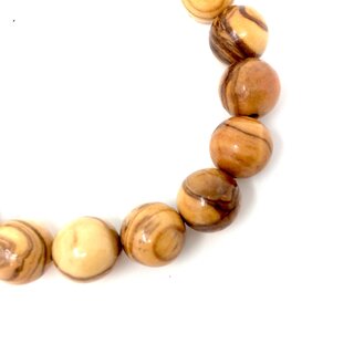 Armband aus echten Olivenholz Perlen mit 12mm Durchmesser handgemacht auf Mallorca Holzschmuck Schmuck auch als Fukettchen tragbar