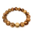 Bracelet made of genuine olive wood beads with 12mm...