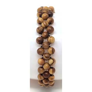 Armband aus echten Olivenholz Perlen handgemacht Holzschmuck Schmuck aus Olivenholz auch als Fukettchen tragbar Olivenholzschmuck