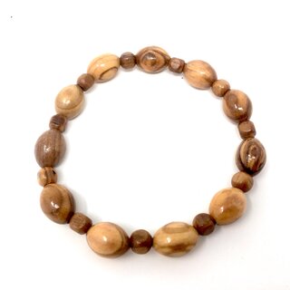Armband aus echten Olivenholz Perlen handgefertigt Holzschmuck Schmuck aus Olivenholz auch als Fukettchen tragbar