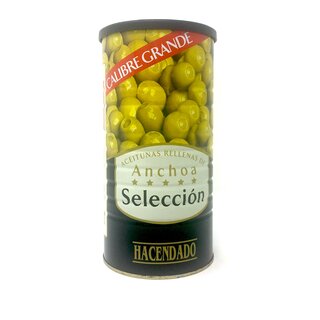 Grne Oliven gefllt mit Sardellencreme Manzanilla Snack Oliven Tapas 1460g netto