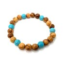 bagusto bracelet made of olive wood beads with turquoise...