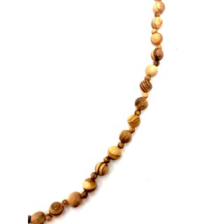 bagusto Halskette aus Olivenholz mit 8mm und 3mm Perlen 80cm lnge handgefertigt auf Mallorca Naturschmuck Einzelstck 