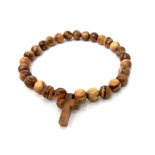 Genuine olive wood cross bracelet handmade wooden jewelry olive wood jewelry also suitable as anklet