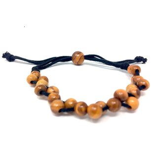 Bracelet with pearls of olive wood handmade wooden jewelry jewelry made of olive wood also wearable as anklet