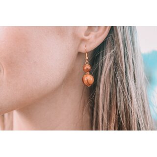 Earrings made of genuine olive wood beads handmade wooden jewelry jewelry made of olive wood olive wood beads jewelry earrings