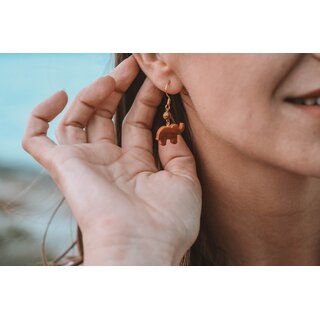 Ohrringe mit Elefant aus echten Olivenholz handgefertigt auf Mallorca Holzschmuck Schmuck aus Olivenholz Olivenholzschmuck Ohrhänger