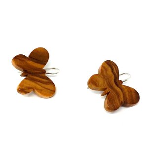 Earrings with butterflies made of genuine olive wood handmade wooden jewelry jewelry made of olive wood