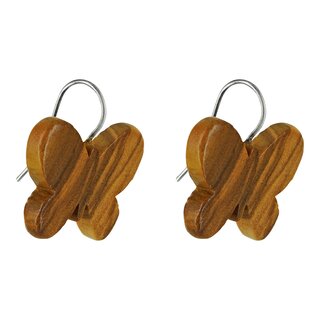 Ohrringe mit Schmetterlinge aus echten Olivenholz handgefertigt auf Mallorca Holzschmuck Schmuck aus Olivenholz