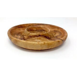 Plate for olives made of genuine olive wood 15cm handmade on Mallorca egg cup snack plate