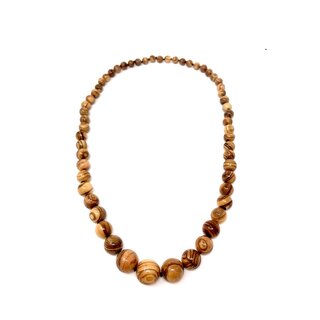 Halskette mit Perlen aus echten Olivenholz handgemacht auf Mallorca Holzschmuck Schmuck Handarbeit