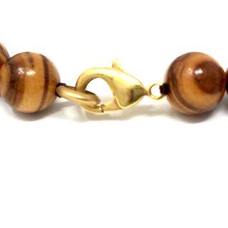 Halskette mit Perlen aus echten Olivenholz natur und grün eingefärbt handgemacht auf Mallorca Holzschmuck Schmuck aus Olivenholz hand made
