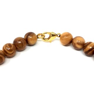 Necklace with pearls made of real olive wood and artificial pearls red handmade wooden jewelry jewelry made of olive wood