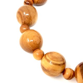 Armband mit Perlen aus Olivenholz 6mm und 14mm handgemacht auf Mallorca