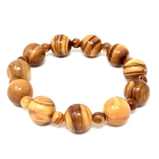 Bracelet made of genuine olive wood beads 14 and 6mm handmade wooden jewelry jewelry made of olive wood also as anklet wearable