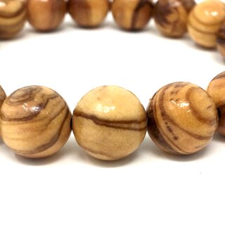 Armband aus echten Olivenholz Perlen mit 12mm Durchmesser handgemacht auf Mallorca Holzschmuck Schmuck auch als Fußkettchen tragbar