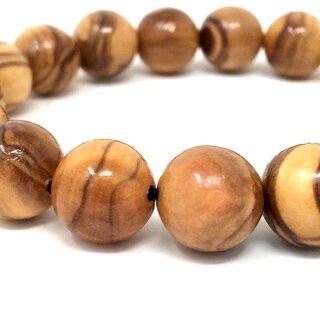 Armband aus echten Olivenholz Perlen mit 12mm Durchmesser handgemacht auf Mallorca Holzschmuck Schmuck auch als Fußkettchen tragbar