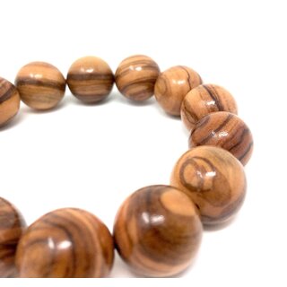 Armband aus großen echten Olivenholz Perlen handgemacht auf Mallorca Holzschmuck Schmuck aus Olivenholz Holz Oliven Perlen flexibel und dehnbar