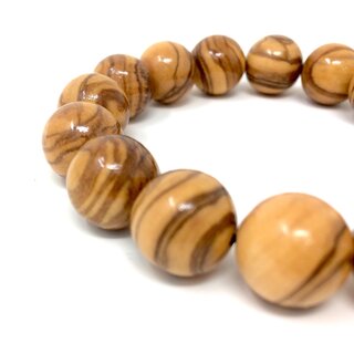 Armband aus großen echten Olivenholz Perlen handgemacht auf Mallorca Holzschmuck Schmuck aus Olivenholz flexibel und dehnbar