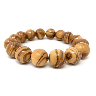 Bracelet made of large genuine olive wood beads handmade in Mallorca wooden jewelry jewelry made of olive wood flexible and stretchy