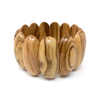 Bracelet flexible wide made of real olive wood handmade wooden jewelry jewelry made of olive wood flexible and stretchy