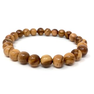 Bracelet made of genuine olive wood beads 8mm handmade wooden jewelry jewelry made of olive wood also wearable as anklet