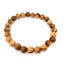 Bracelet made of genuine olive wood beads 8mm handmade...