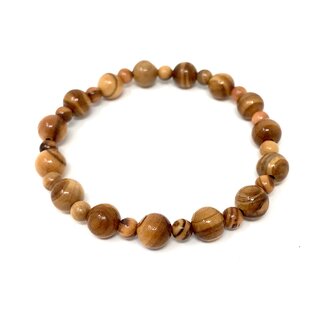 Bracelet made of genuine olive wood beads 9 and 5mm handmade wooden jewelry jewelry made of olive wood also as anklet wearable