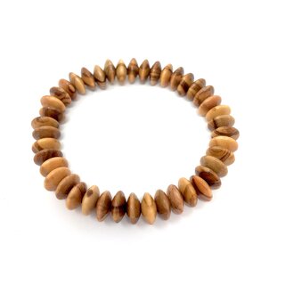 Bracelet flexible with genuine pearls in olive wood handmade wooden jewelry jewelry made of olive wood also as anklet wearable