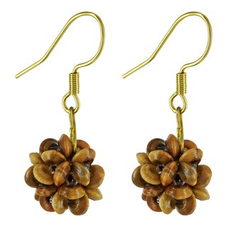 Earrings with aplications of real olive wood handmade wooden jewelry jewelry made of olive wood olive wood jewelry earrings