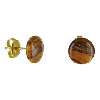 Studs with lentil-shaped pearls made of genuine olive wood handmade wooden jewelry jewelry made of olive wood olive wood jewelry earrings