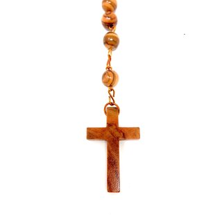 Rosary with cross made of real olive wood handmade wooden jewelry jewelry made of olive wood