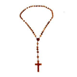 Rosenkranz mit Kreuz aus echten Olivenholz handgemacht Holzschmuck Schmuck