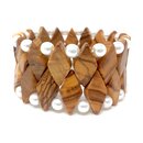 Bracelet made of genuine olive wood beads, limbs and...