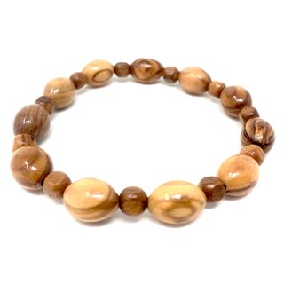 Armband aus echten Olivenholz Perlen handgefertigt Holzschmuck Schmuck aus Olivenholz auch als Fußkettchen tragbar