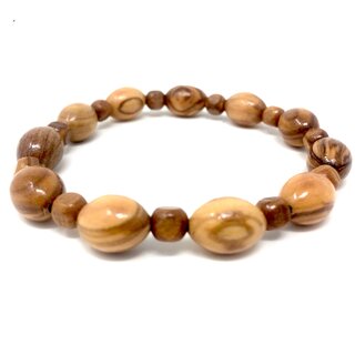 Armband aus echten Olivenholz Perlen handgefertigt Holzschmuck Schmuck aus Olivenholz auch als Fußkettchen tragbar