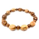 Bracelet made of genuine olive wood beads handmade wooden...