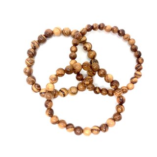Bracelet Set 3 pieces made of genuine olive wood with 7mm, 8mm and 9mm handmade on Mallorca natural product wood jewelry
