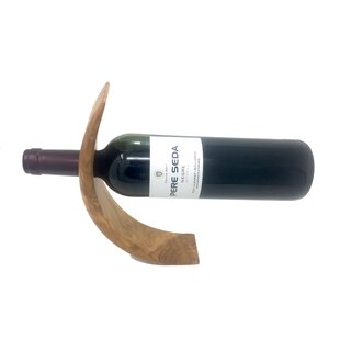 bagusto Weinflaschenhalter 25cm aus Olivenholz handgefertig auf Mallorca