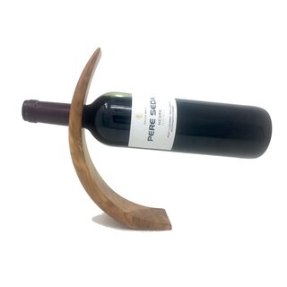 bagusto Weinflaschenhalter 25cm aus Olivenholz handgefertig auf Mallorca