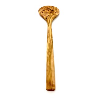 Paella wooden spoon 36 cm made of olive wood handmade on Mallorca slotted rice wooden spoon