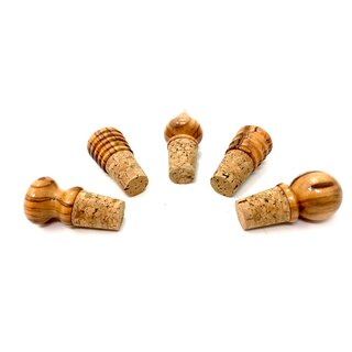 5 Flaschenkorken aus Olivenholz handgefertigt auf Mallorca Wein Korken Stöpsel