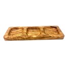 Bowl 30x10x2cm with 3 outlets made of olive wood handmade...