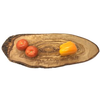 Rustic cutting board 40-50x23-26x2cm made of olive wood handmade on Mallorca wooden board
