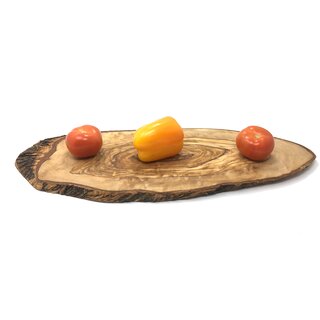 Rustic cutting board 40-50x23-26x2cm made of olive wood handmade on Mallorca wooden board