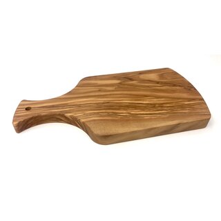 Cutting board 28x14x2cm with handle made of olive wood handmade on Mallorca kitchen board breakfast board unique wooden board