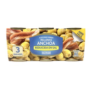3er Pack Manzanilla Oliven gefüllt mit Sardellencreme 3 x120g