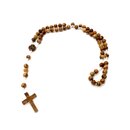 Rosary made of olive wood with white cord handmade on...