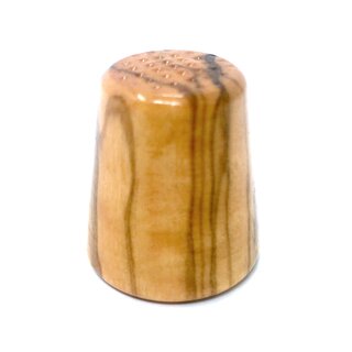 bagusto Fingerhut aus Olivenholz 17mm handgefertigt auf Mallorca zum Nähen und Sticken als Fingerschutz