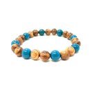 bagusto Bracelet of small wooden colour and turquoise...